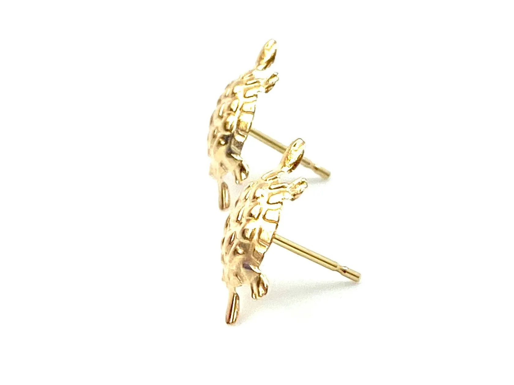14K Solid Gold Turtle Studs, Sku#E45-2