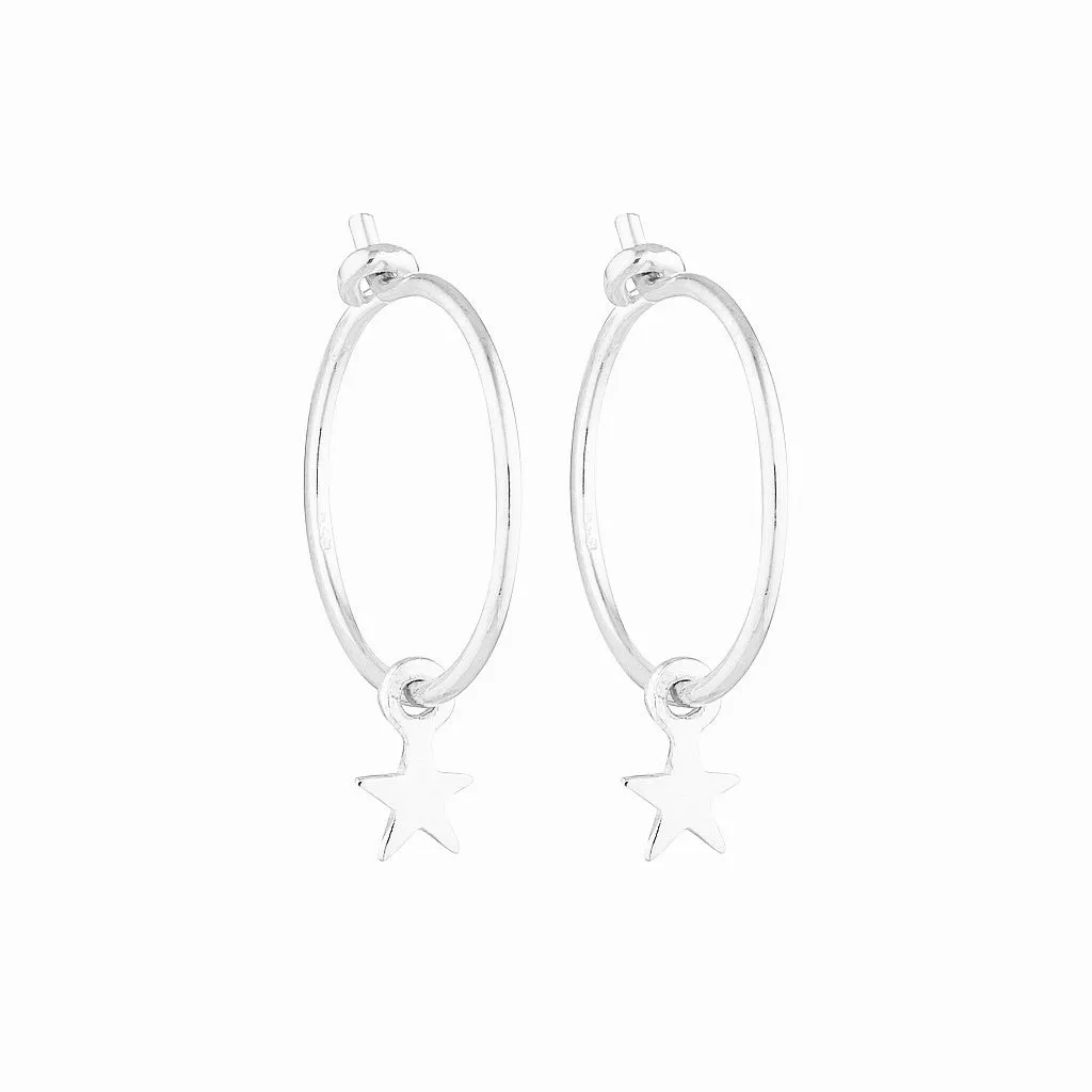 Baby Star Hoops - Sterling Silver