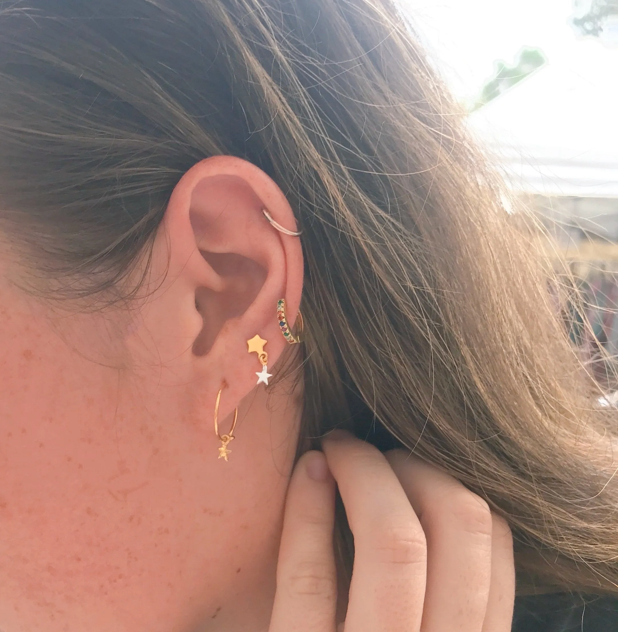Baby Star Hoops - Sterling Silver