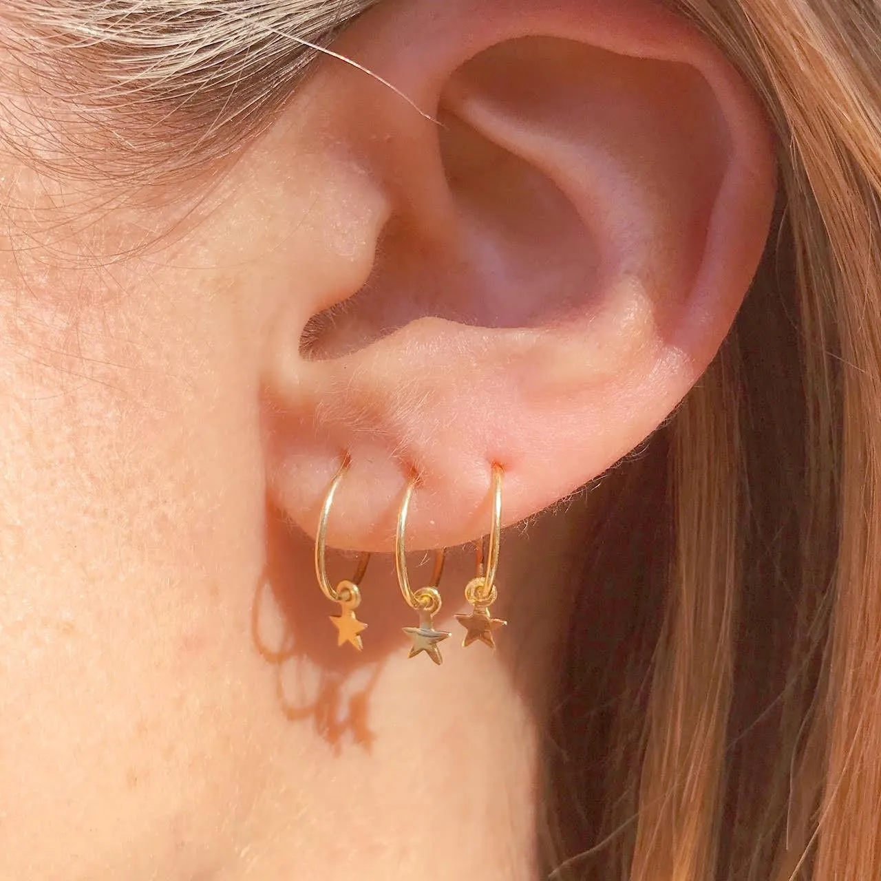 Baby Star Hoops - Sterling Silver