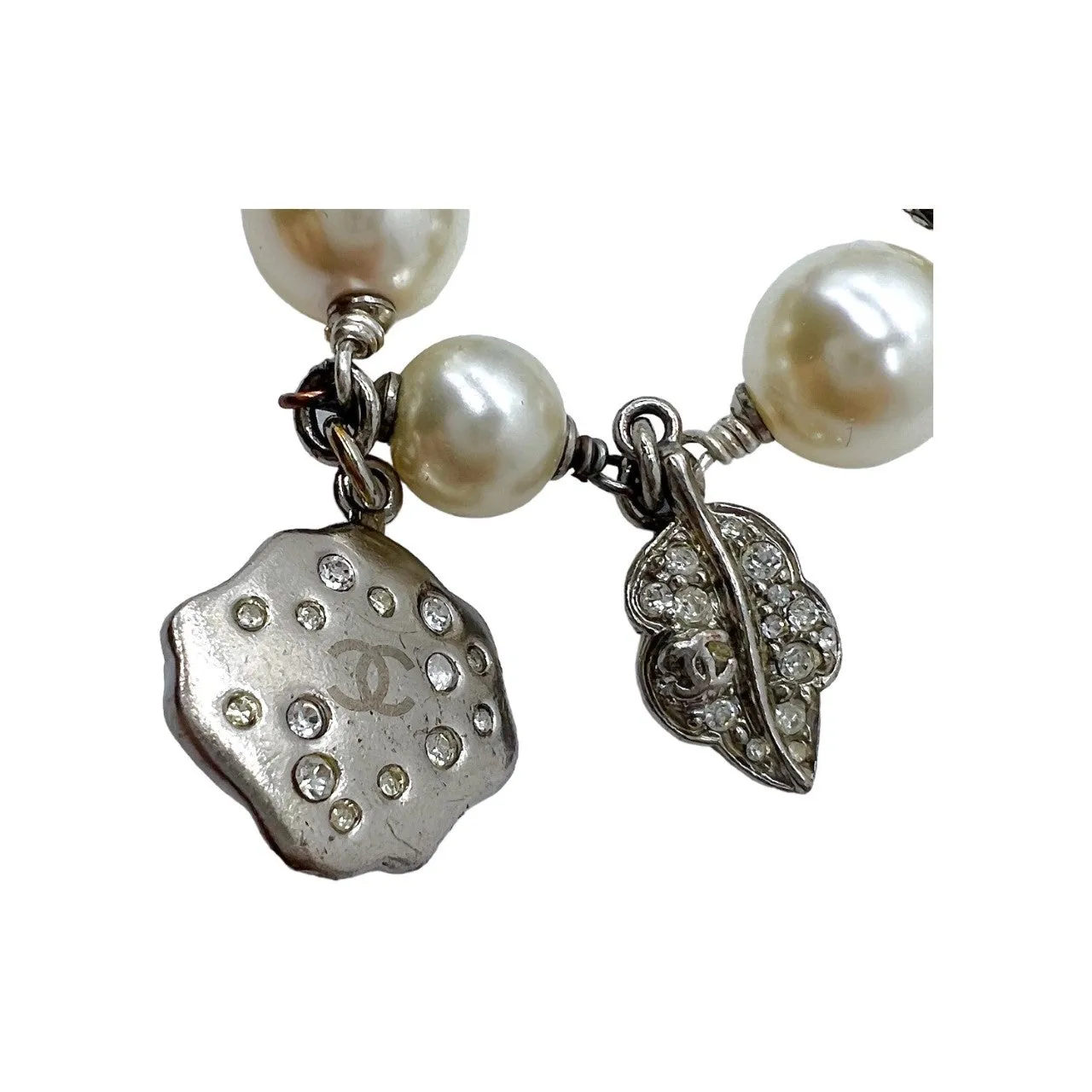 Chanel Vintage Pearl Charm Choker Necklace