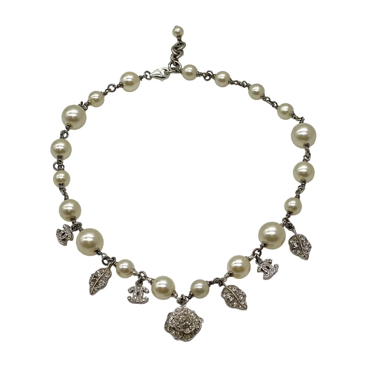 Chanel Vintage Pearl Charm Choker Necklace