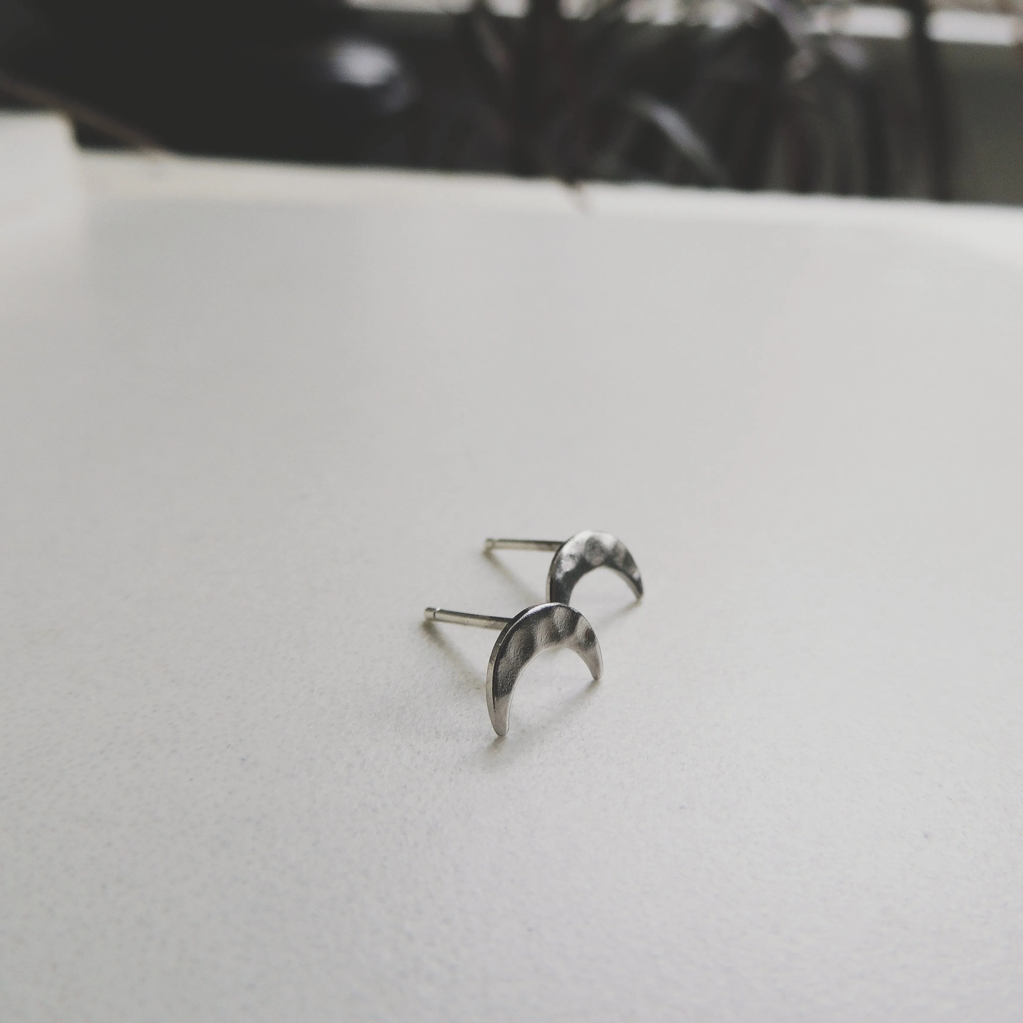 Crescent Moon Studs