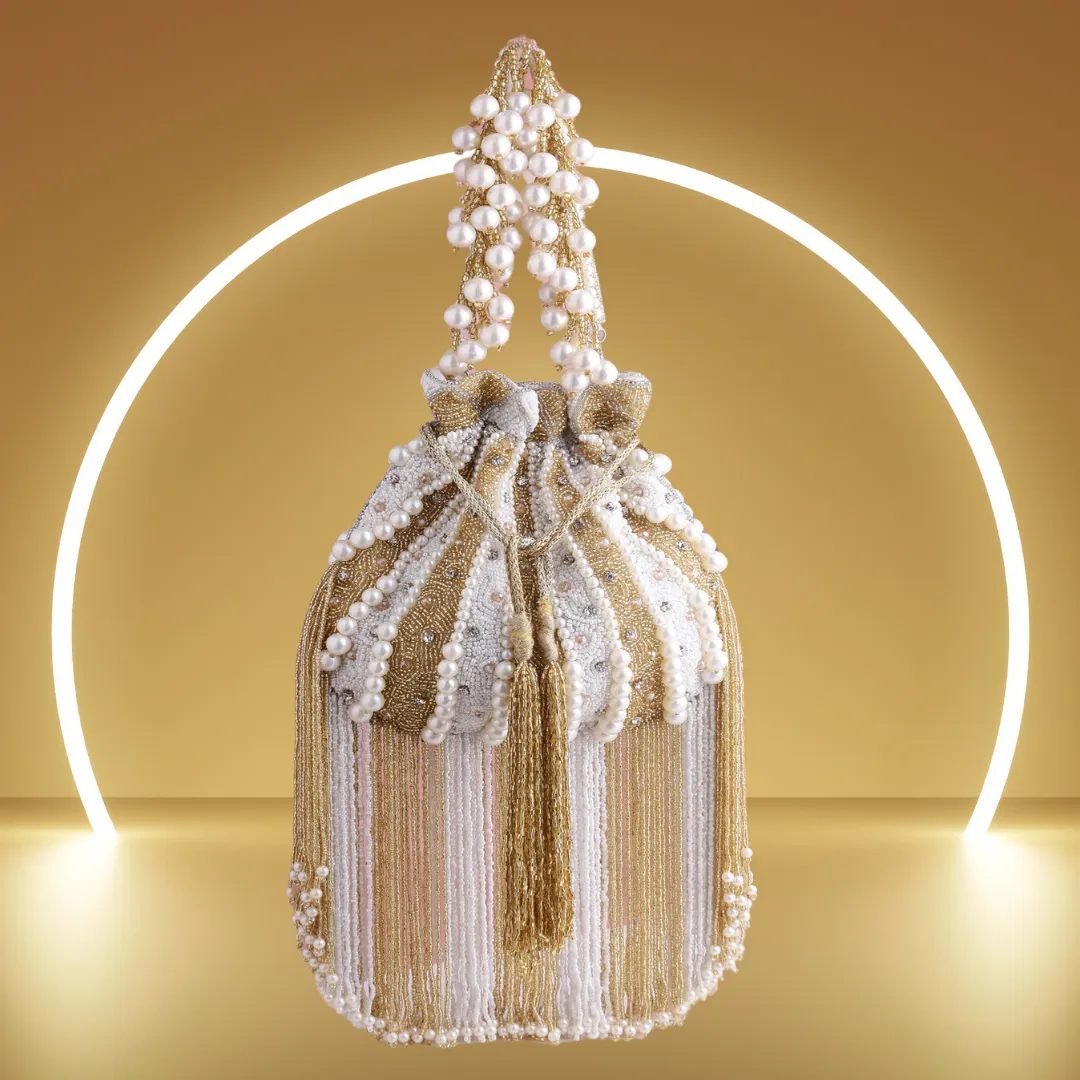 Designer Trendy Long Tassel Heavy Potli Bag for Wedding & Party Wear