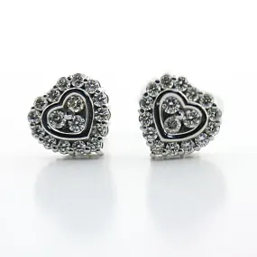 Diamond Heart Shaped Stud Earrings 18k Gold (0.60 carat .tw.)