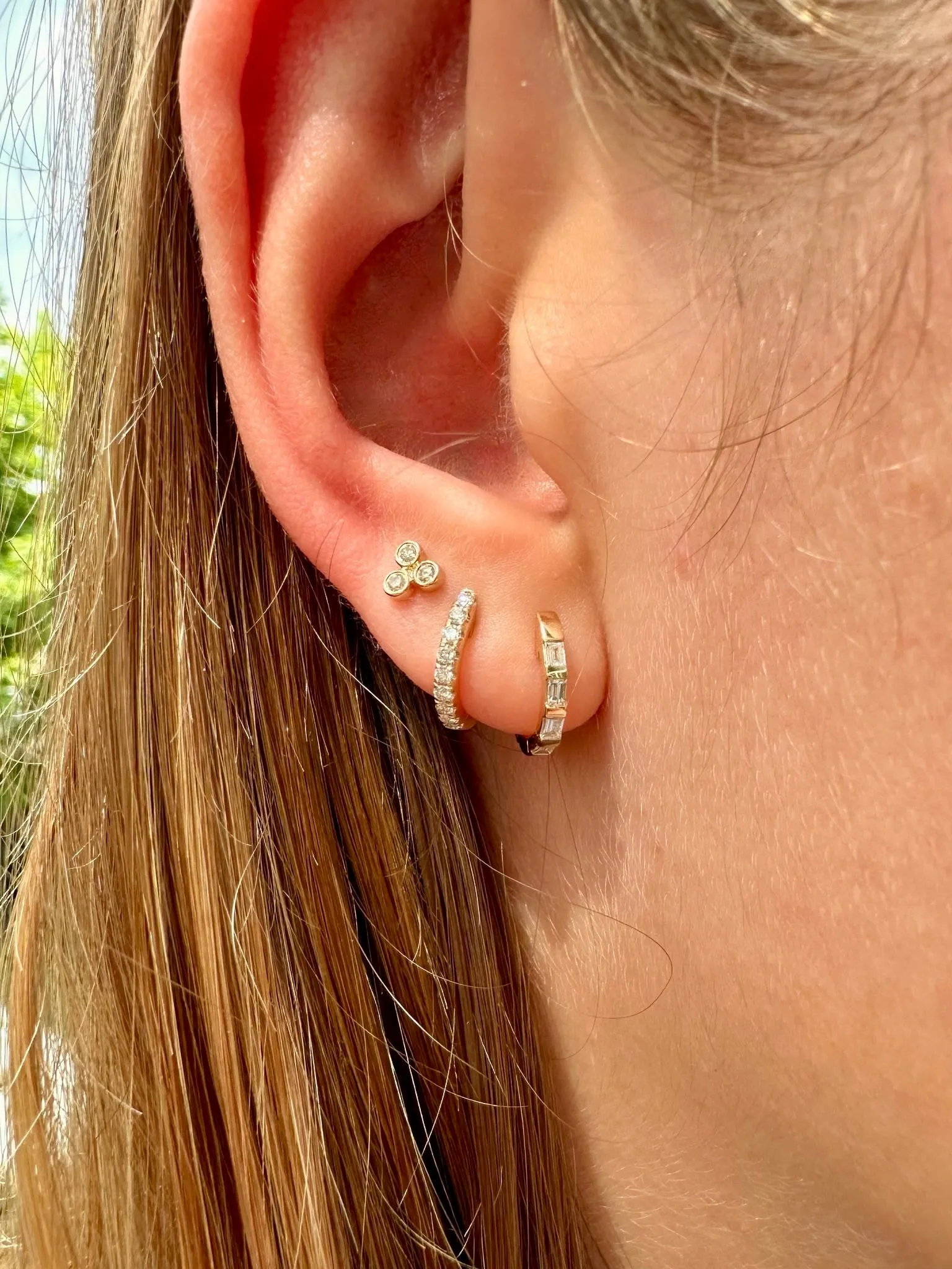 DIAMOND TRIO STUDS