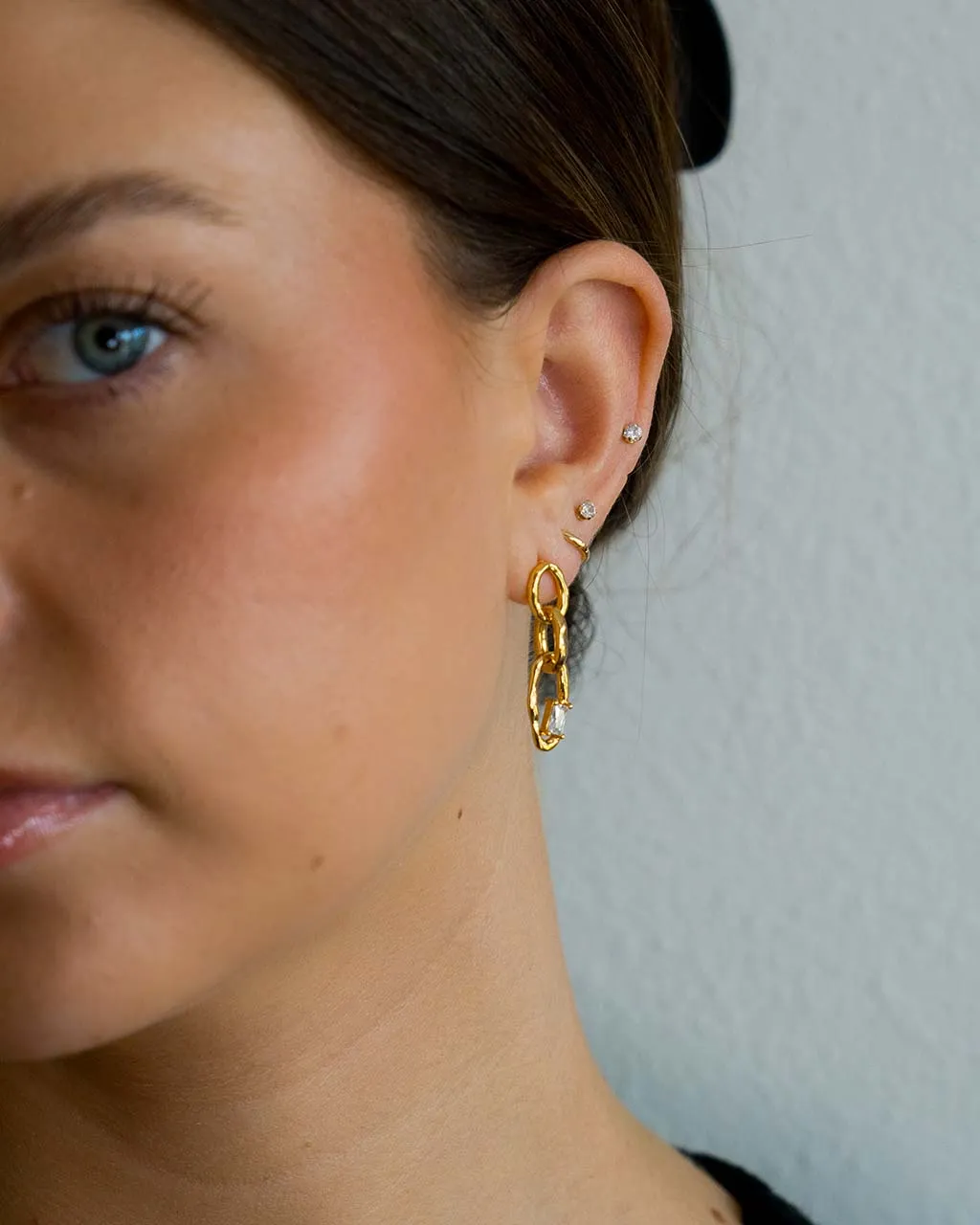 Estelle CZ Linked Drop Earrings