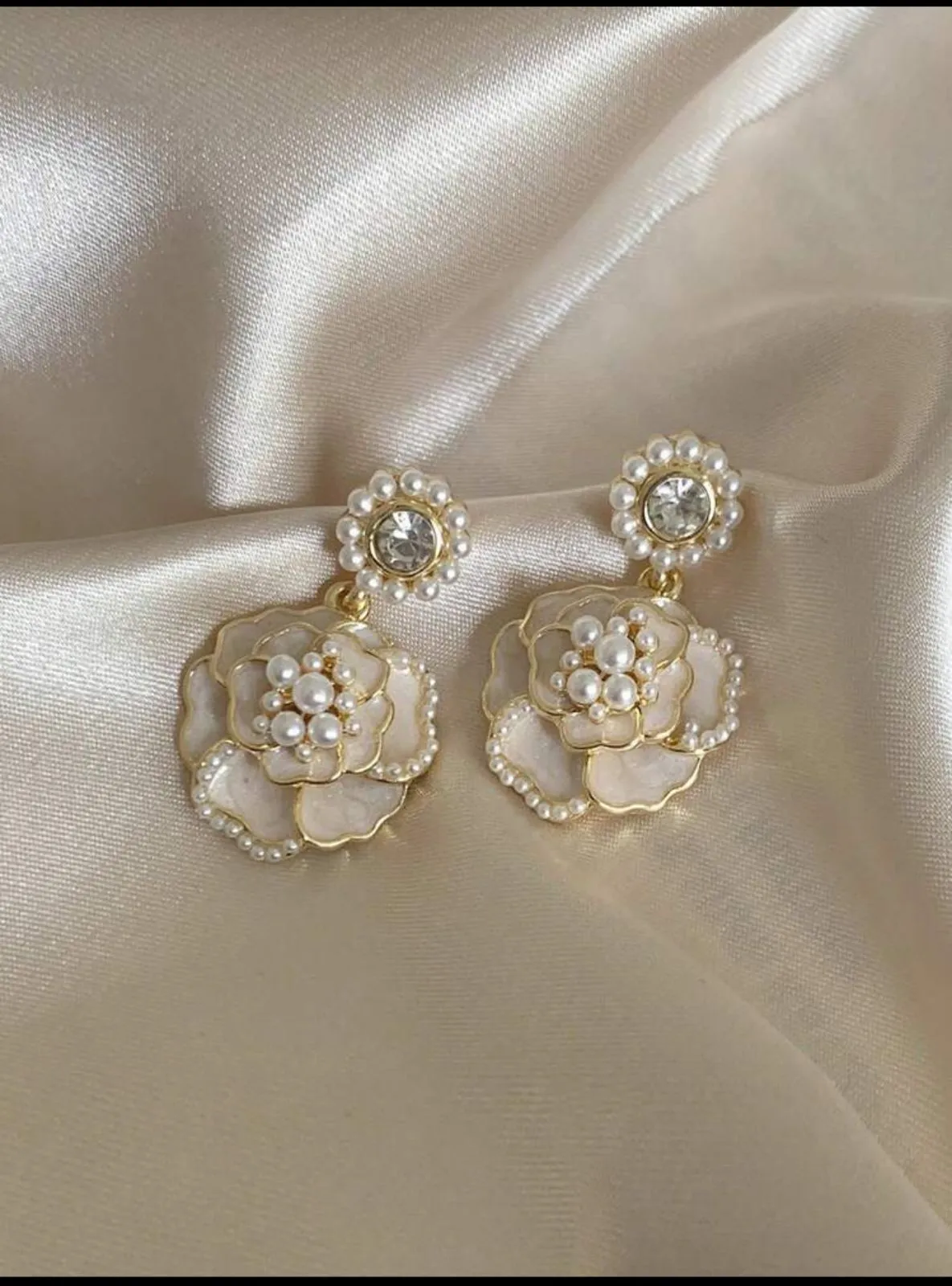 Eternal White Blossom Earrings