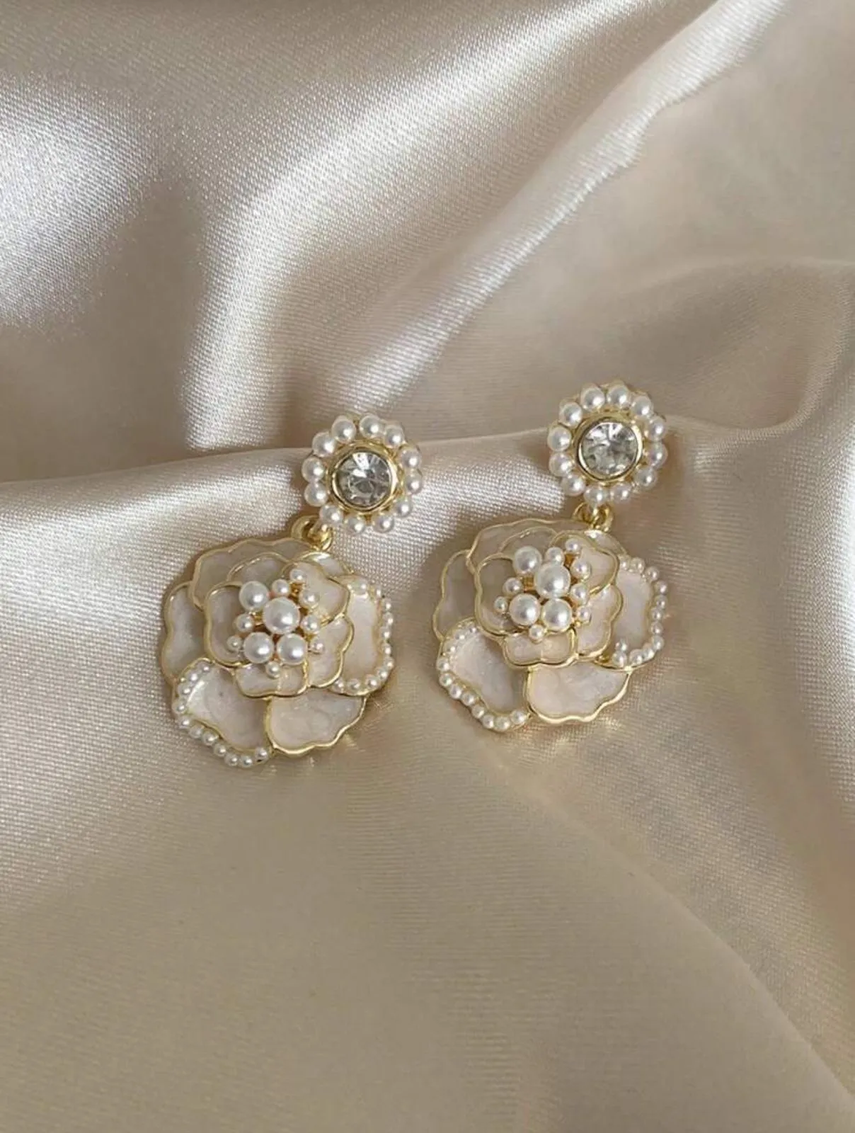 Eternal White Blossom Earrings