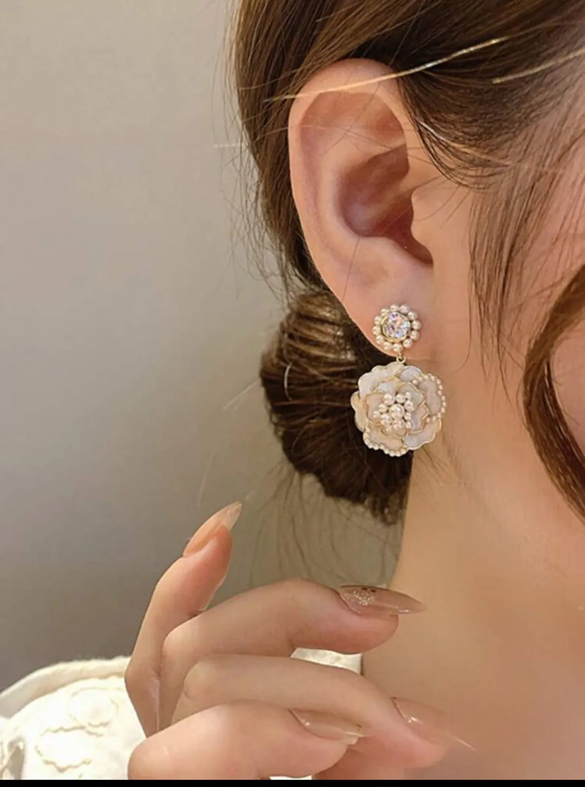 Eternal White Blossom Earrings