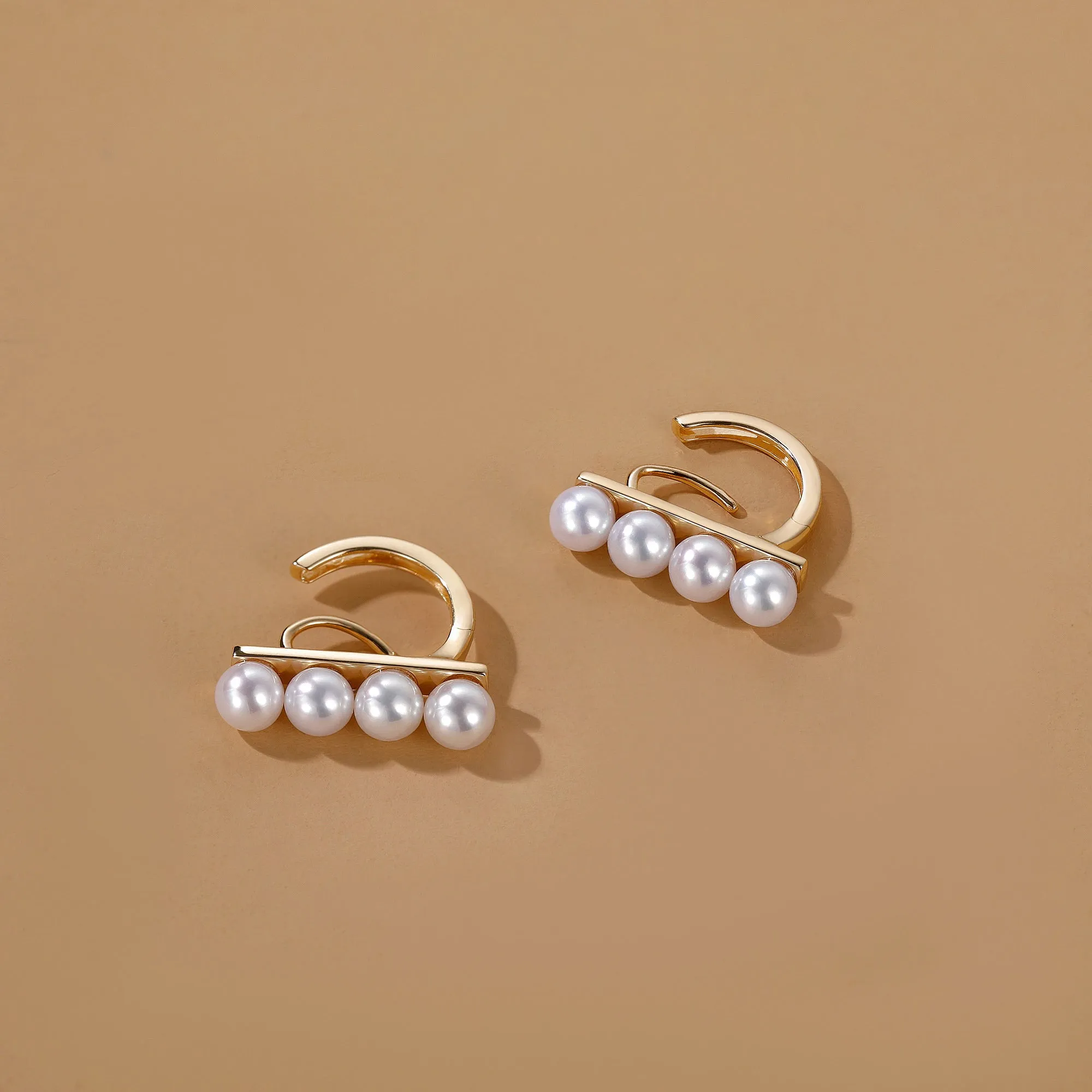 Geometric Pearl Earrings