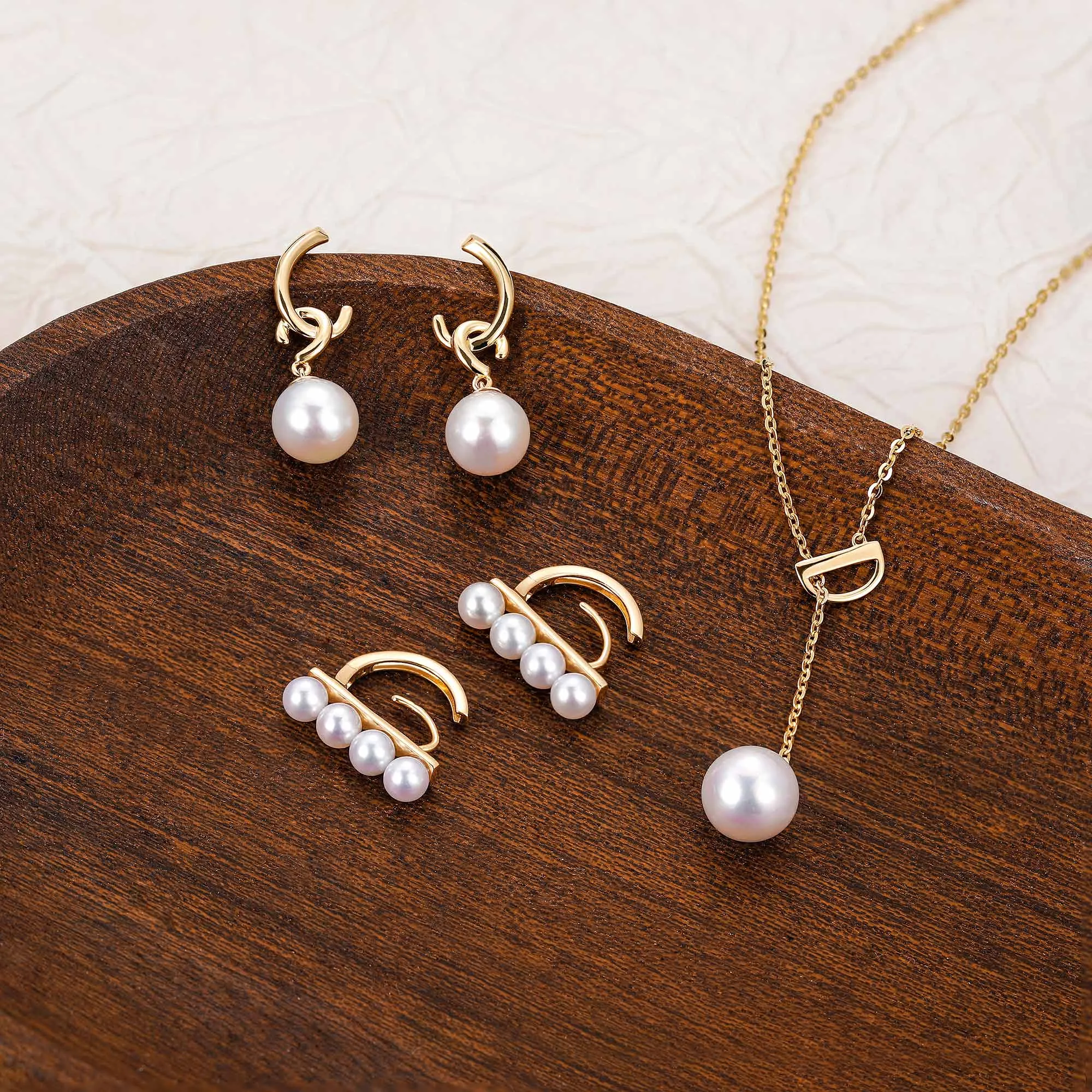 Geometric Pearl Earrings