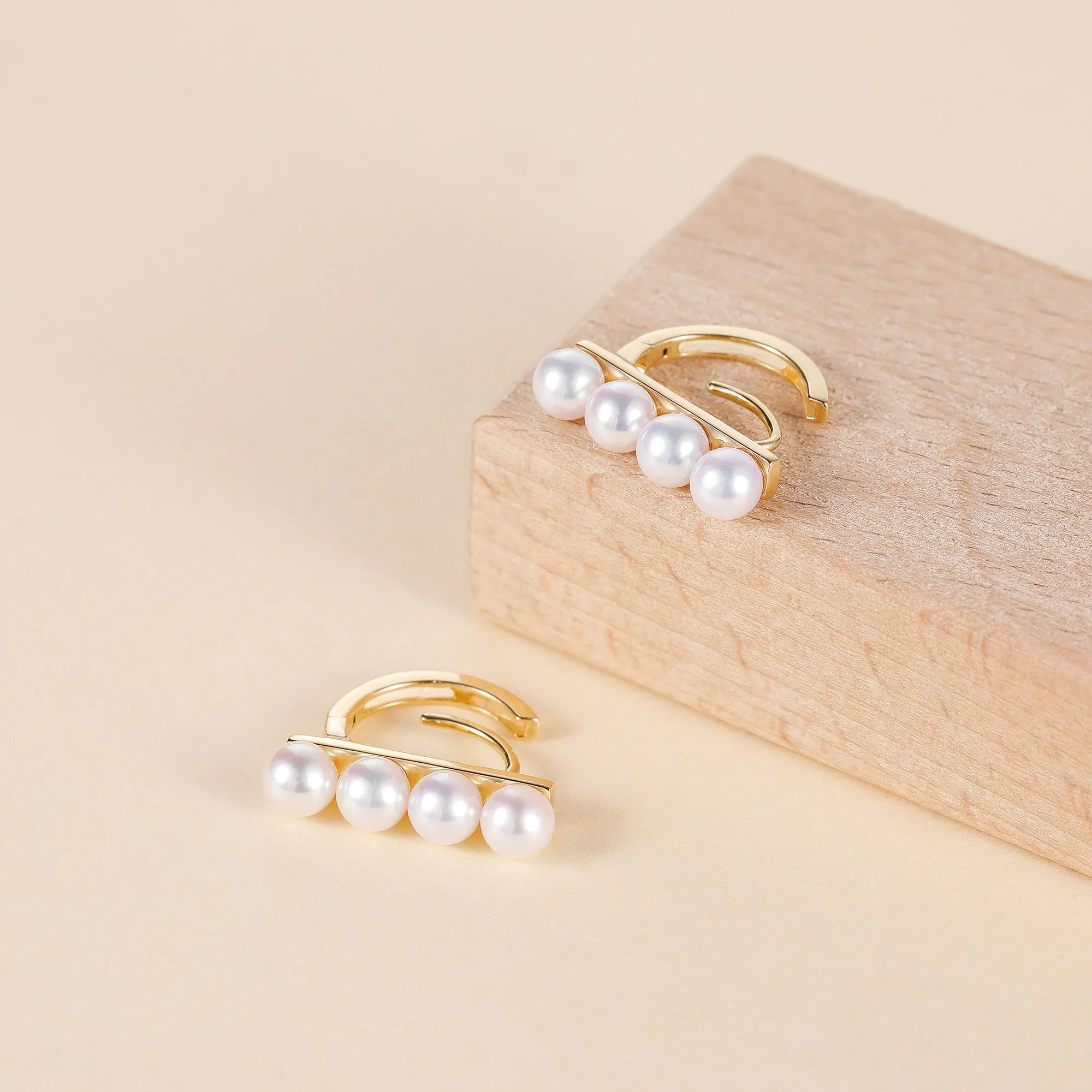 Geometric Pearl Earrings