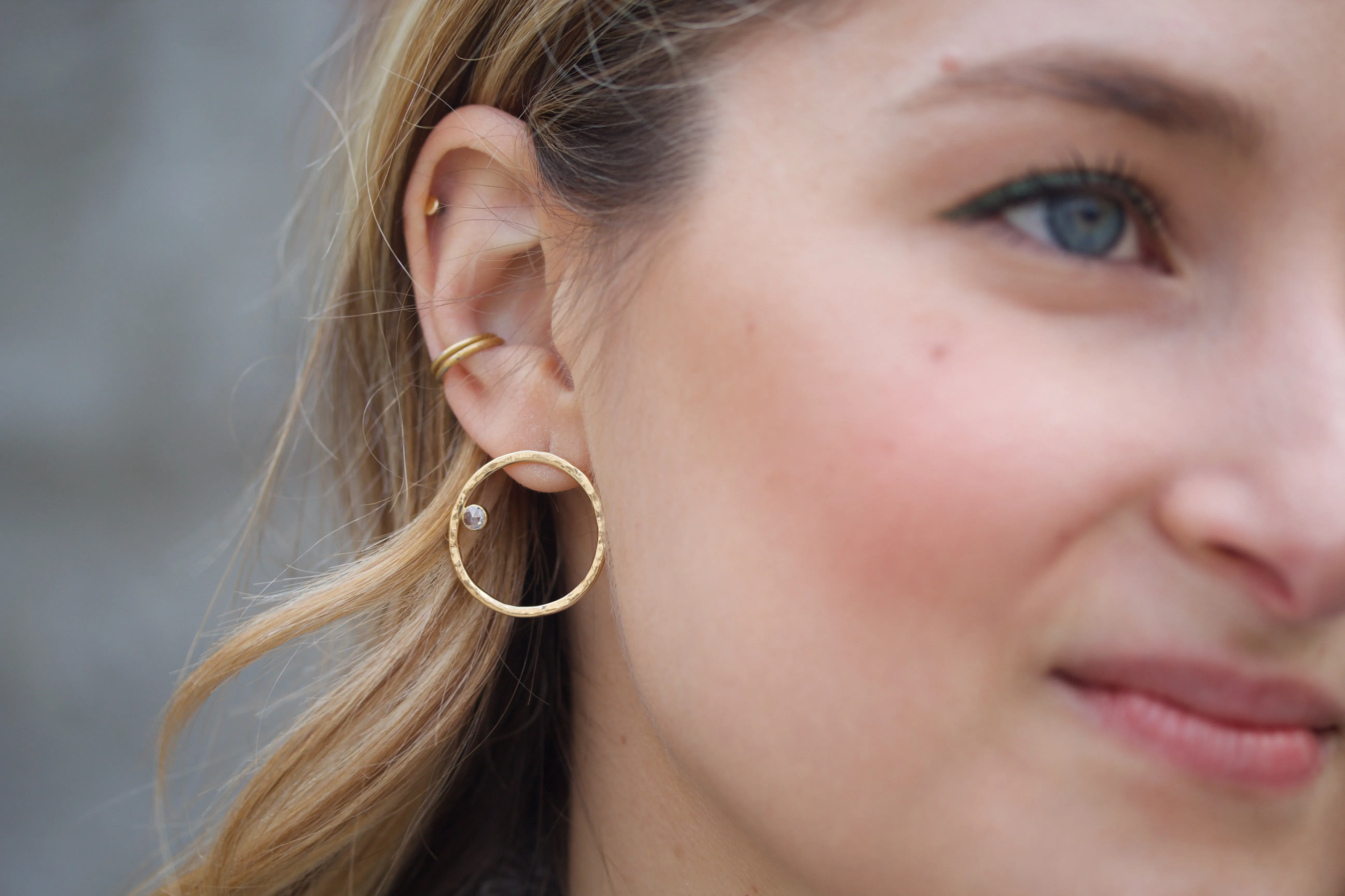 Halo Hoops with Rose Cut Diamonds
