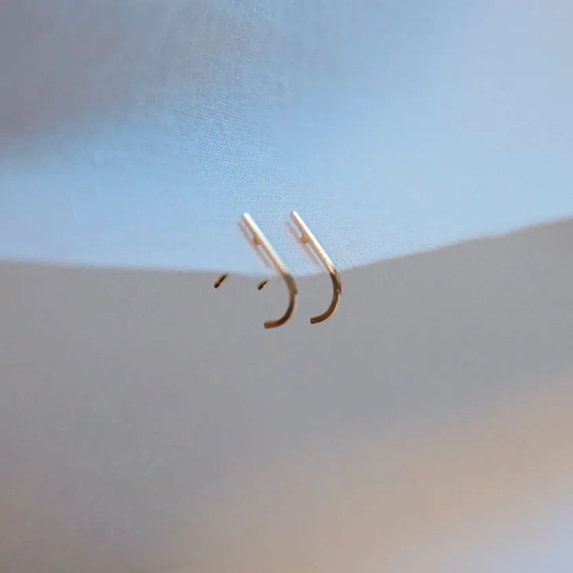 J Hook Huggie Stud Earring - Solid 14kt