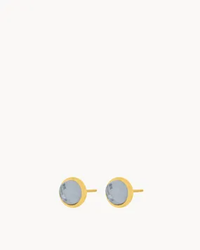 June Birthstone Strength Signature Dainty Stud Earrings, Gold