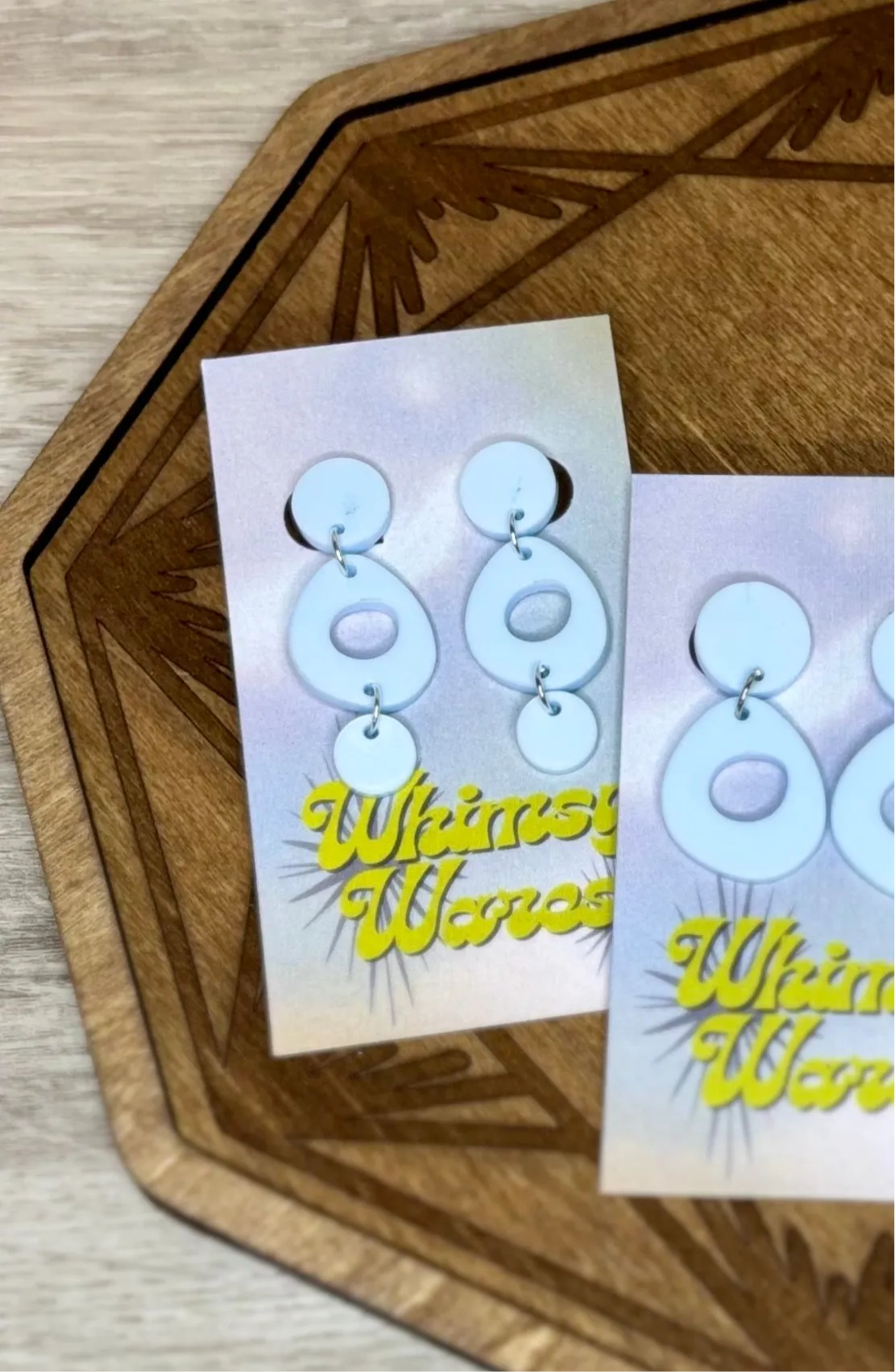 Light Blue Drop Dangles - Acrylic Earrings