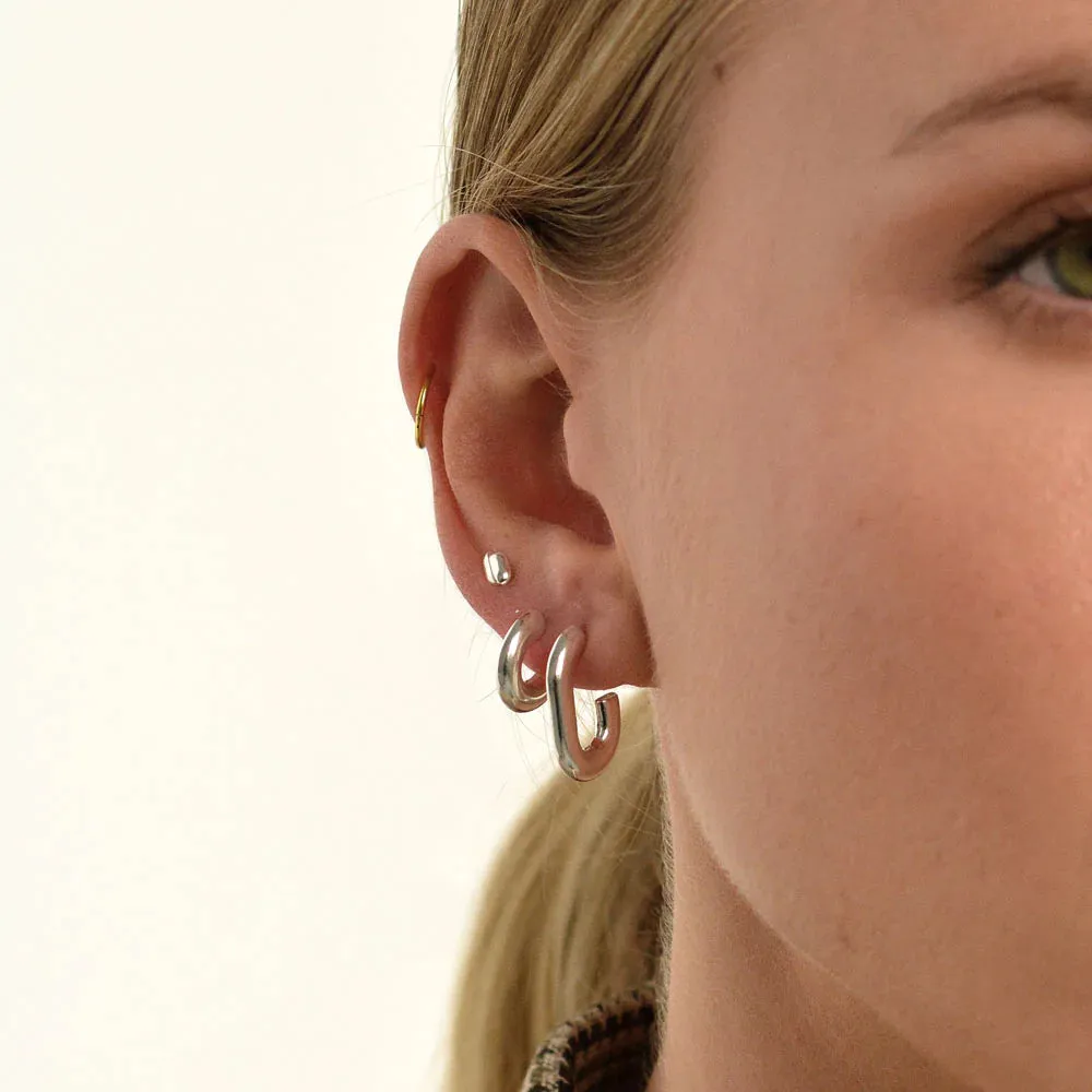 LINDA TAHIJA Profile Stud SILVER