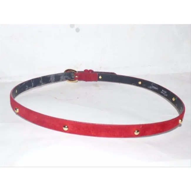 Liz Claiborne Red Suede Belt w Gold Studs
