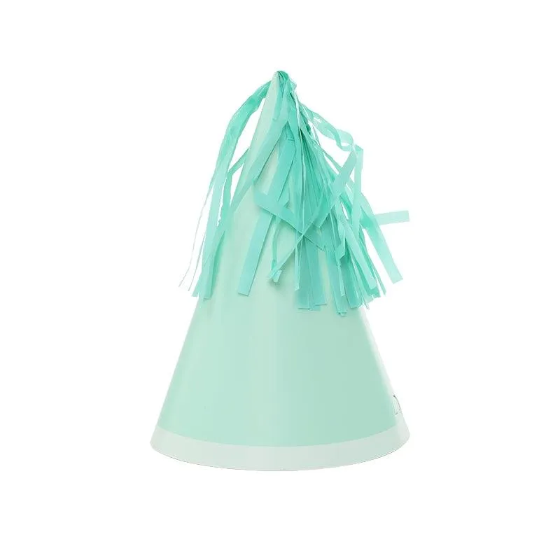 Mint Green Tassel Topper Party Hats