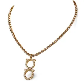 MINT. Vintage Salvatore Ferragamo crystal gancini necklace. Gorgeous statement necklace. Must have classic jewelry. 060223ya