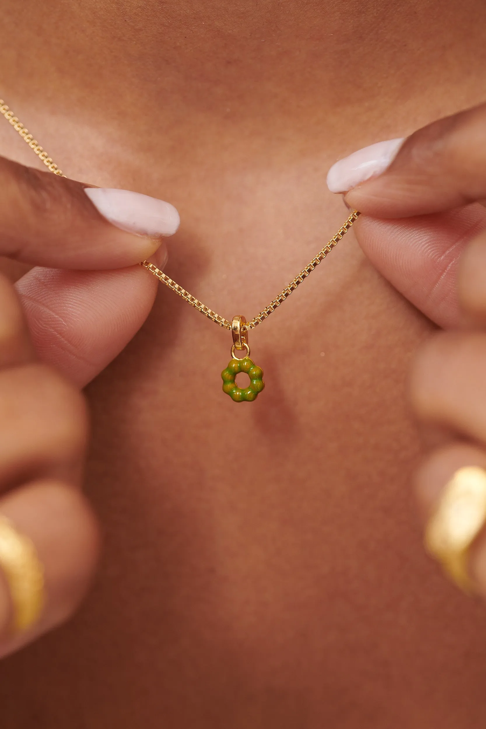 Mochi Donut Pendant Charm - Sterling Silver