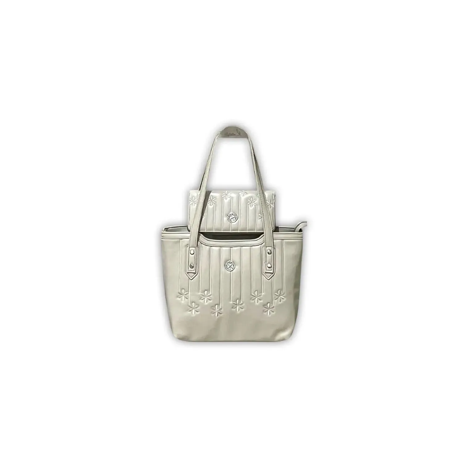 Oyalah Embroidered Snow Drops Tote Bag with Wallet