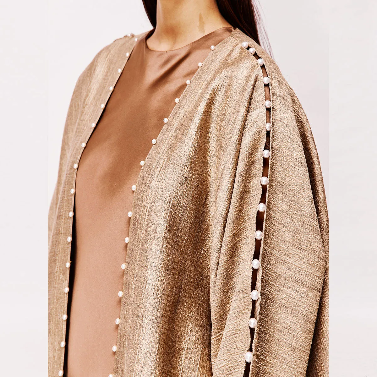 PEARL DROPS ON GOLD ABAYA