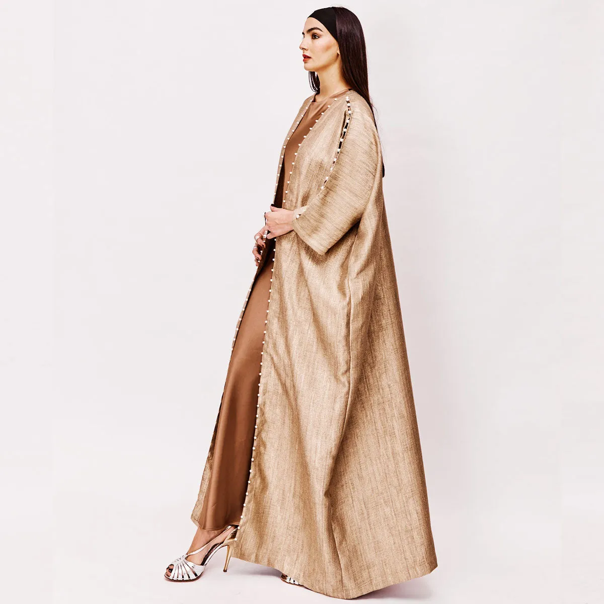 PEARL DROPS ON GOLD ABAYA