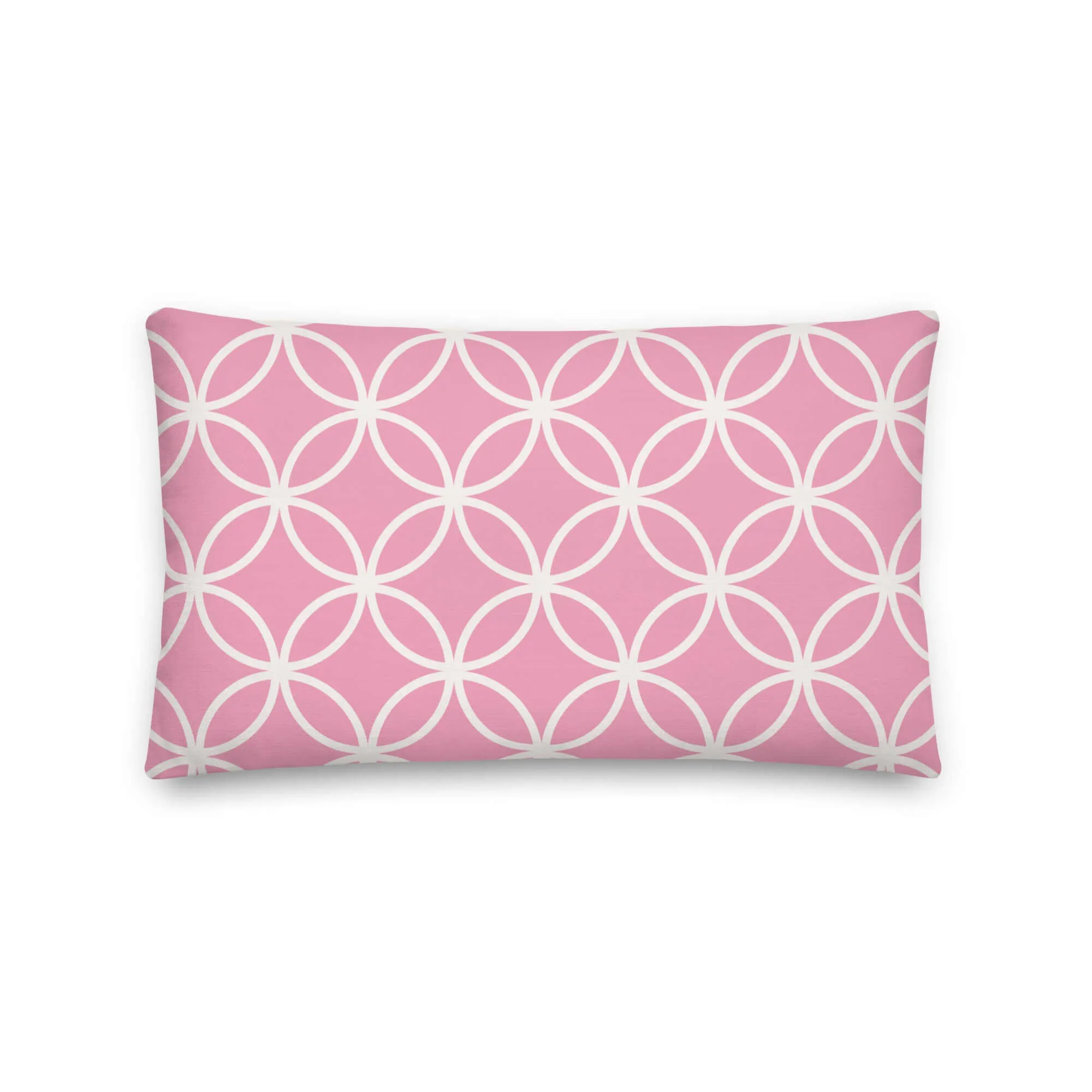 Pink Circles Modern Geometric Pillow
