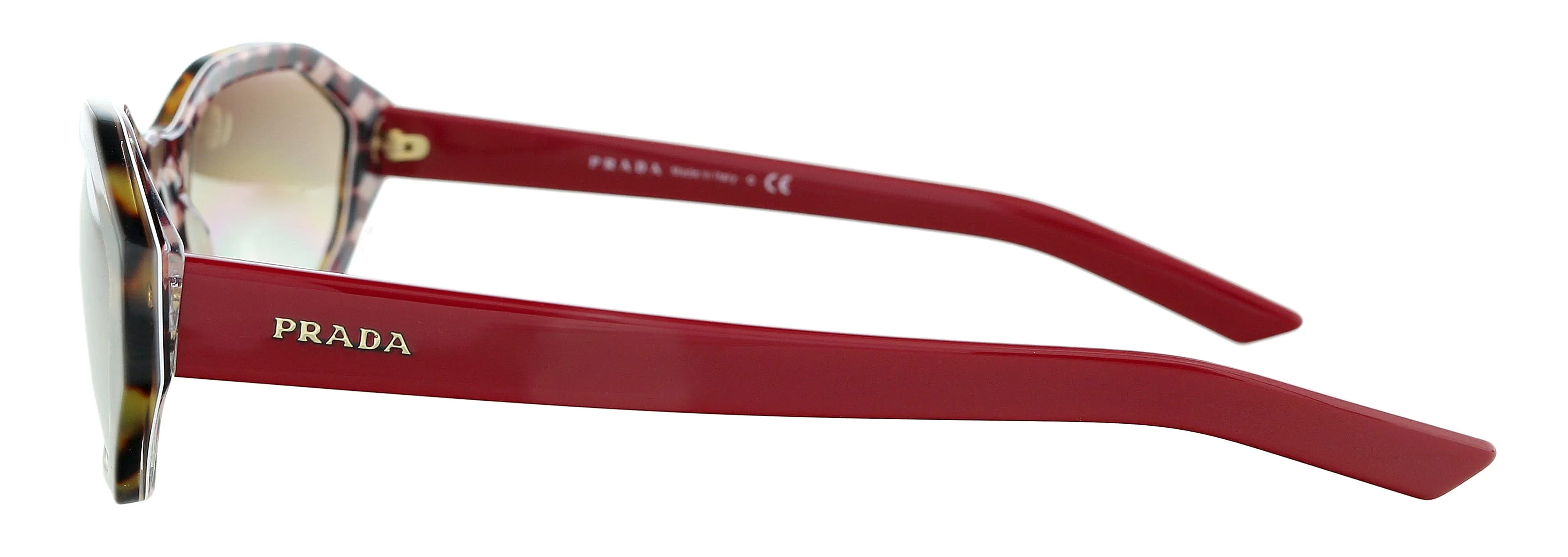 Prada 0PR 20VS 5144O0 Tortoise/Red Oval Sunglasses