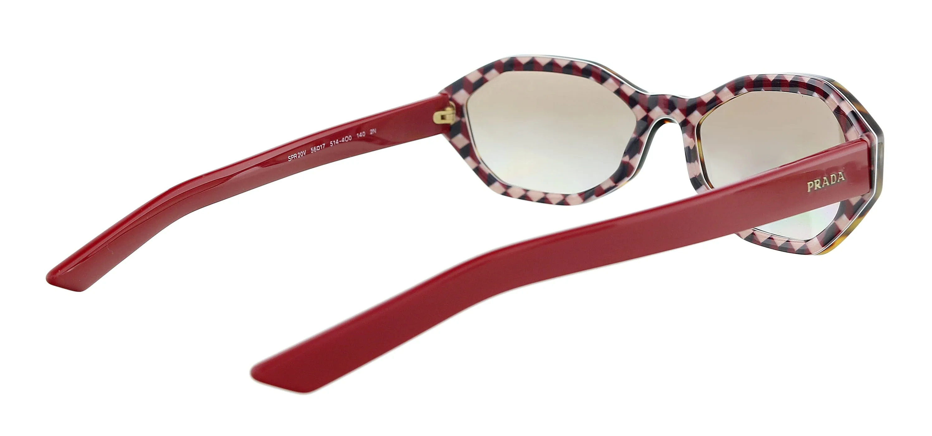 Prada 0PR 20VS 5144O0 Tortoise/Red Oval Sunglasses