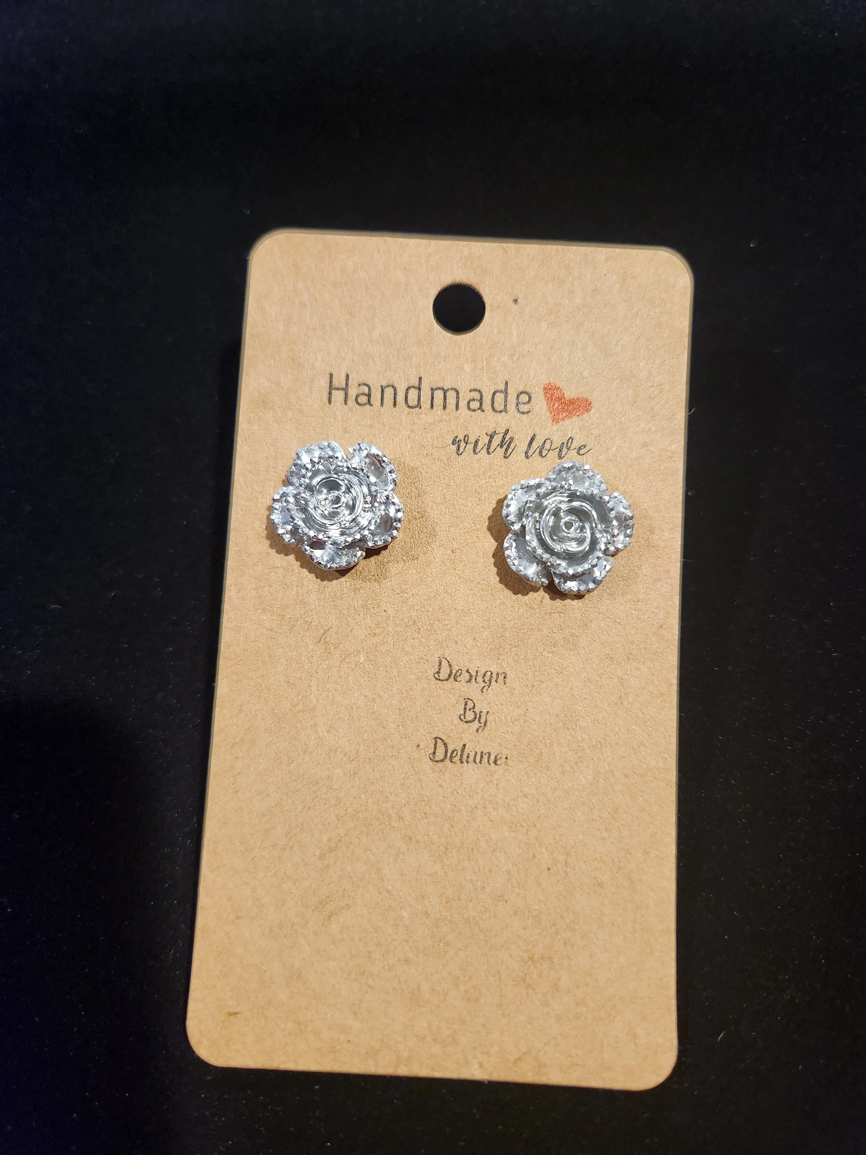 Silver Rose Studs