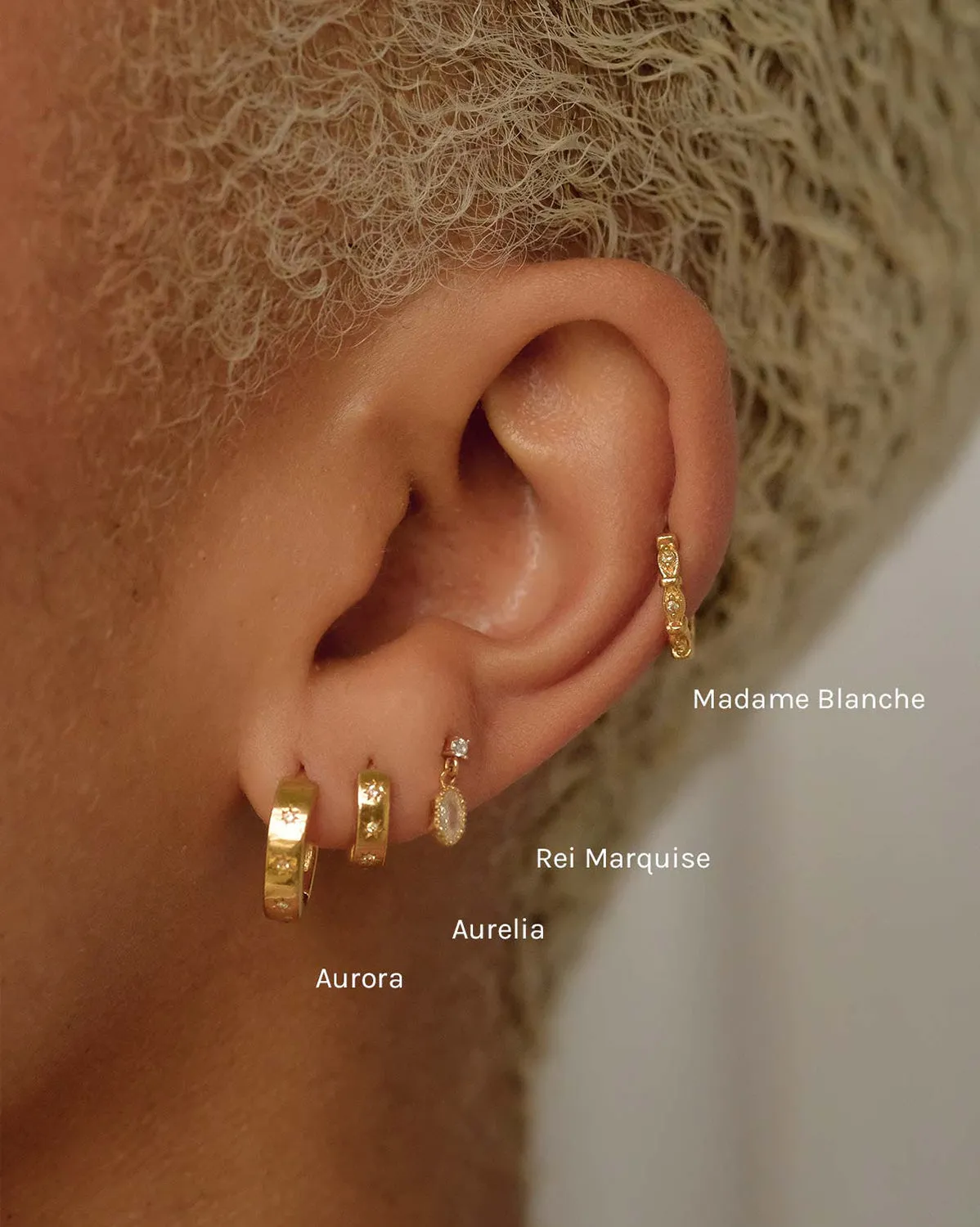 Solid Gold Aurelia Gemstone Huggie Hoops