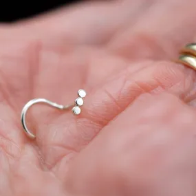 Three Dot Minimal Nose Stud Silver