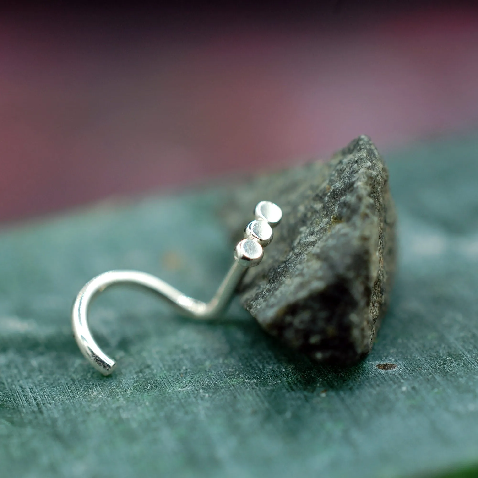 Three Dot Minimal Nose Stud Silver