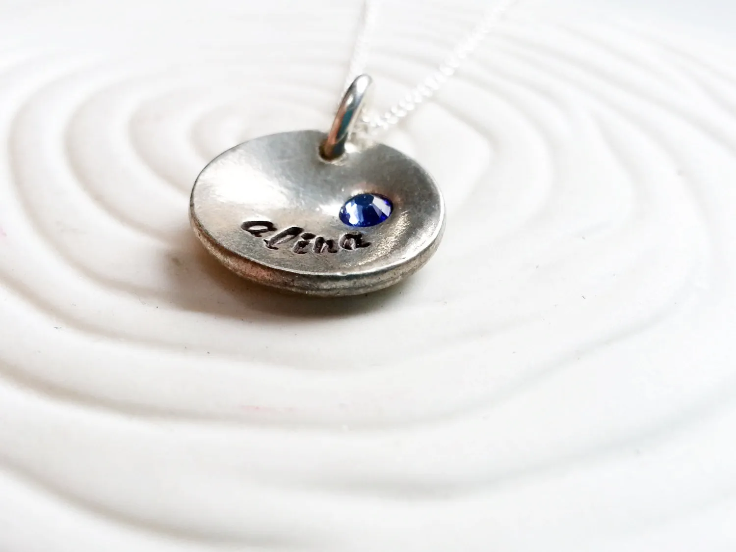 Vintage Button Necklace | Name and Birthstone