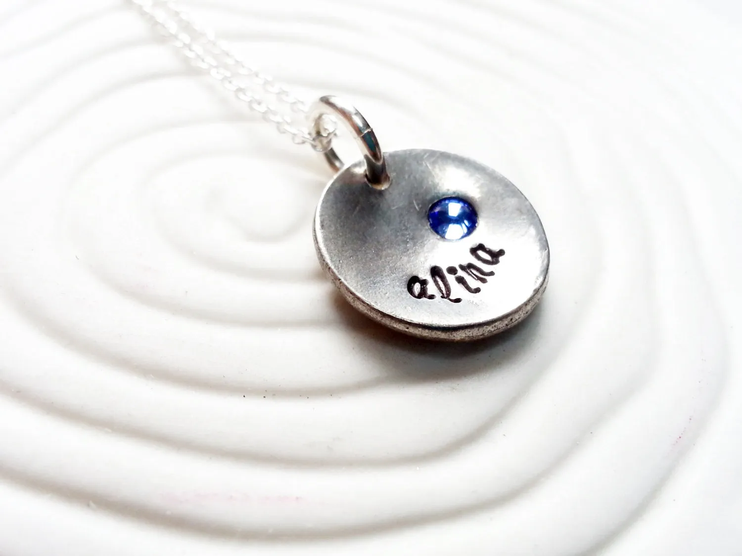 Vintage Button Necklace | Name and Birthstone