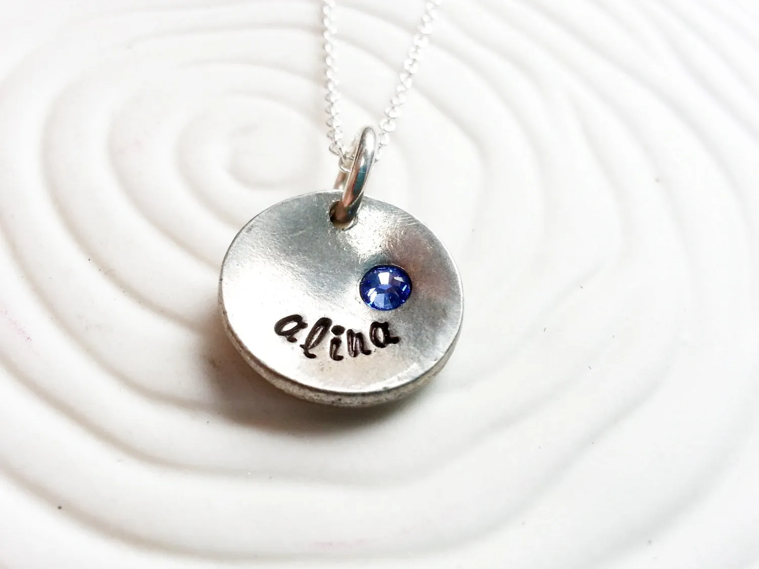 Vintage Button Necklace | Name and Birthstone