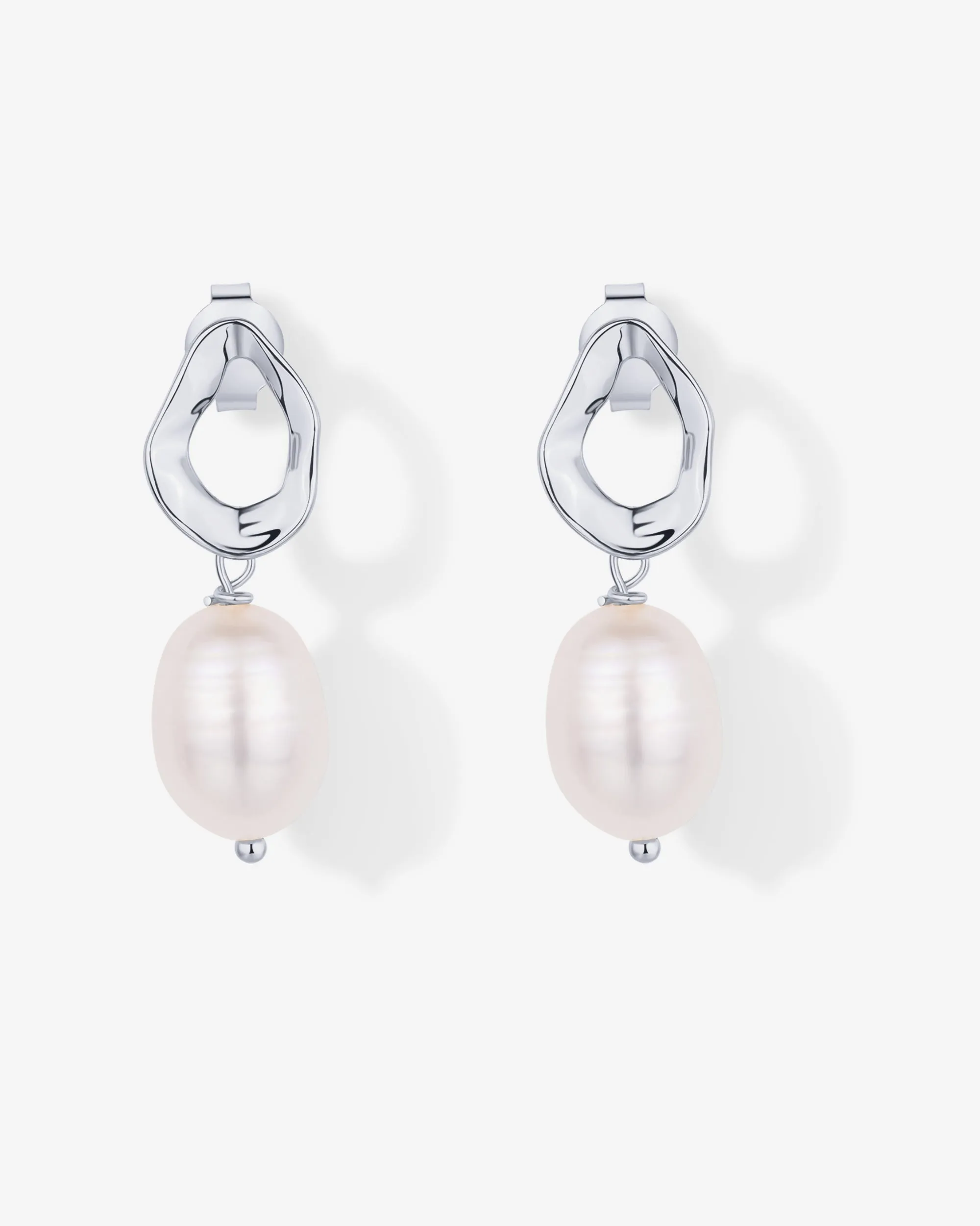 Wavy Pearl Drops Earrings