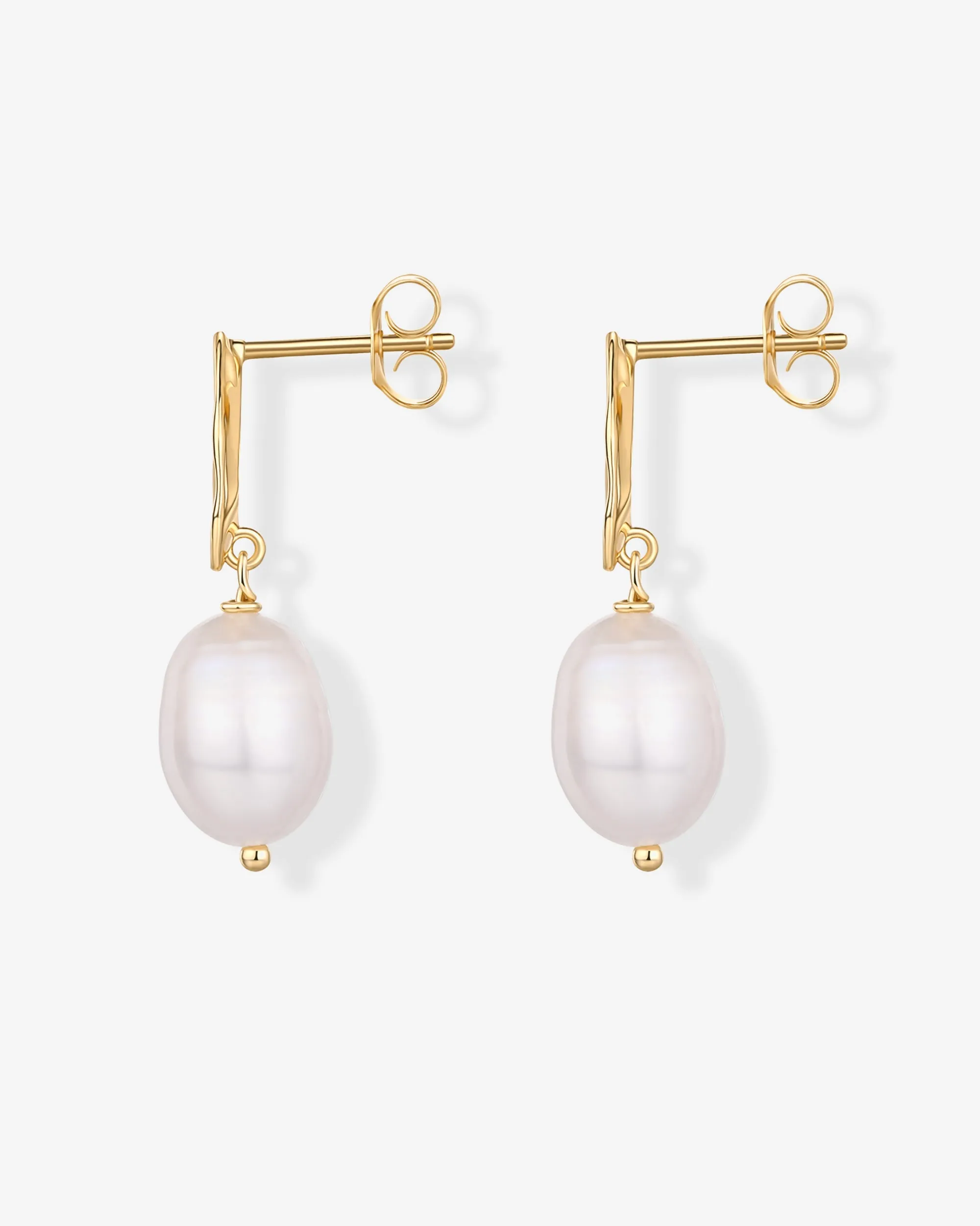Wavy Pearl Drops Earrings