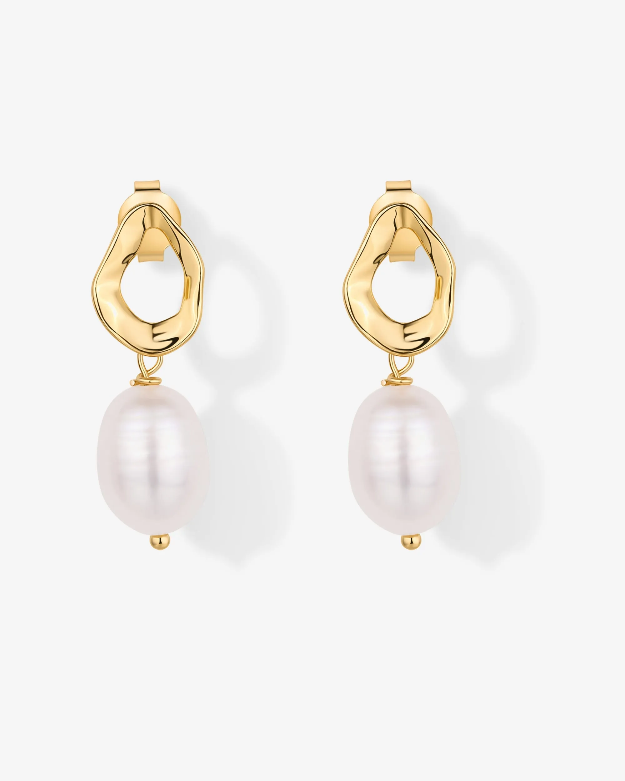 Wavy Pearl Drops Earrings