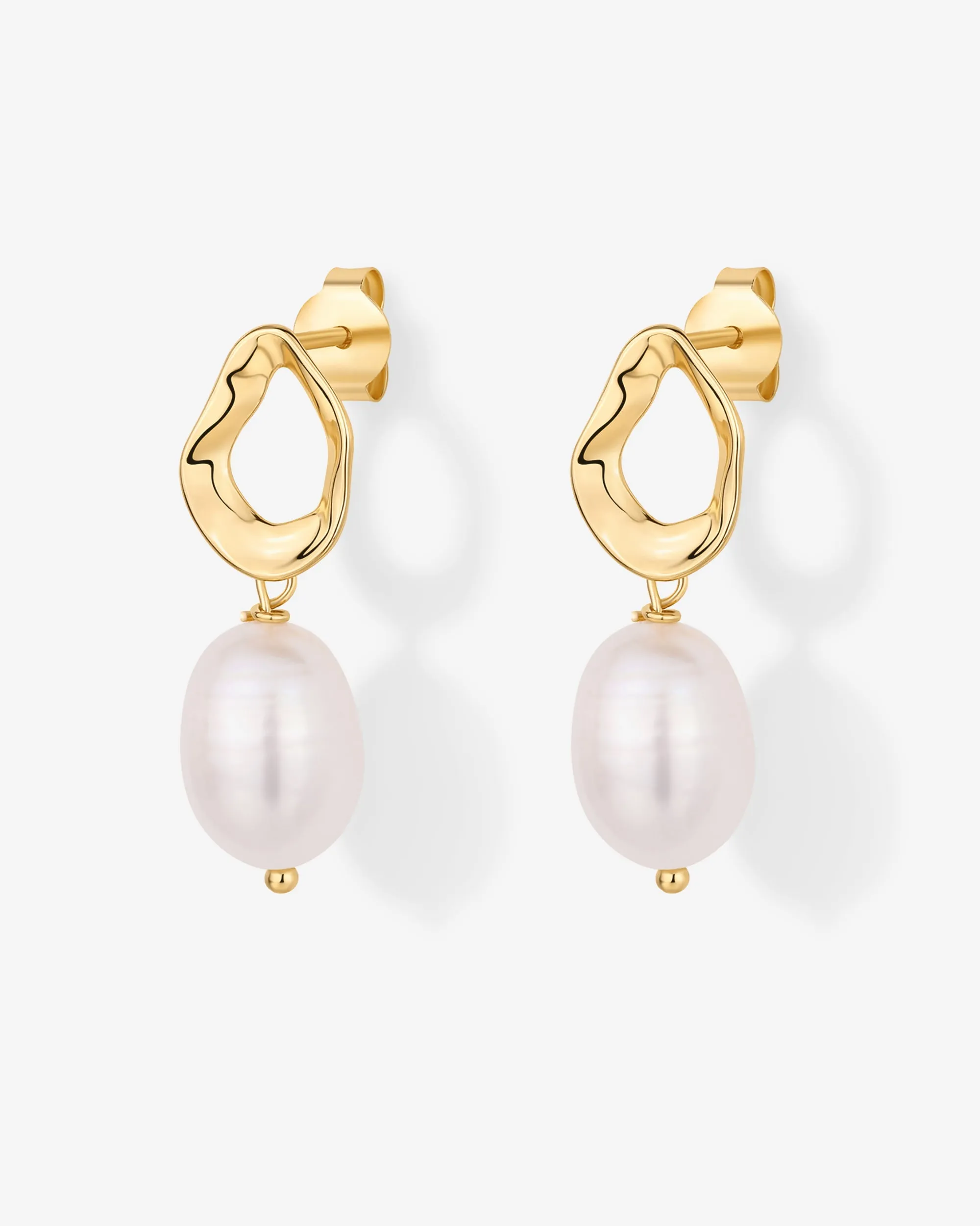 Wavy Pearl Drops Earrings
