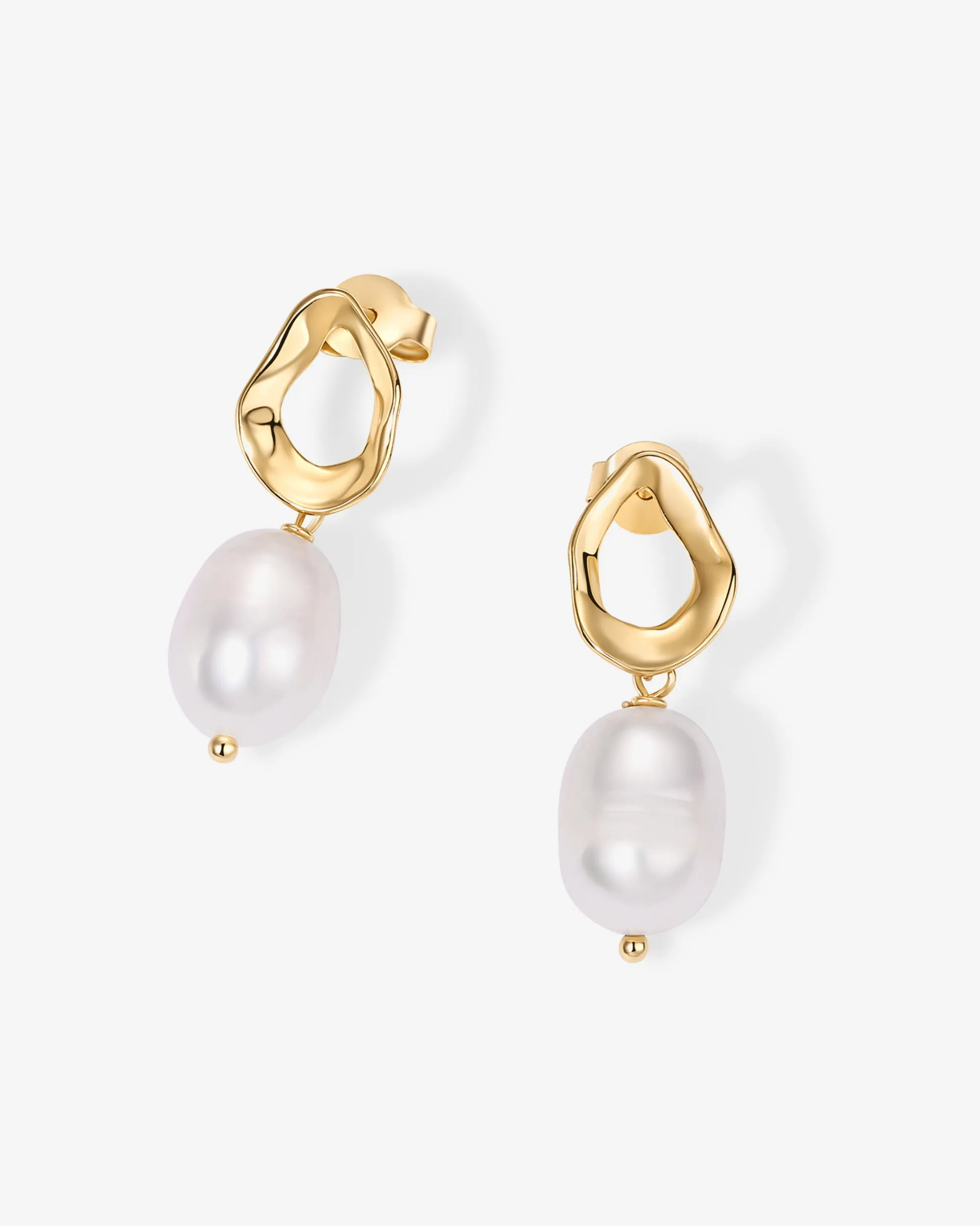 Wavy Pearl Drops Earrings