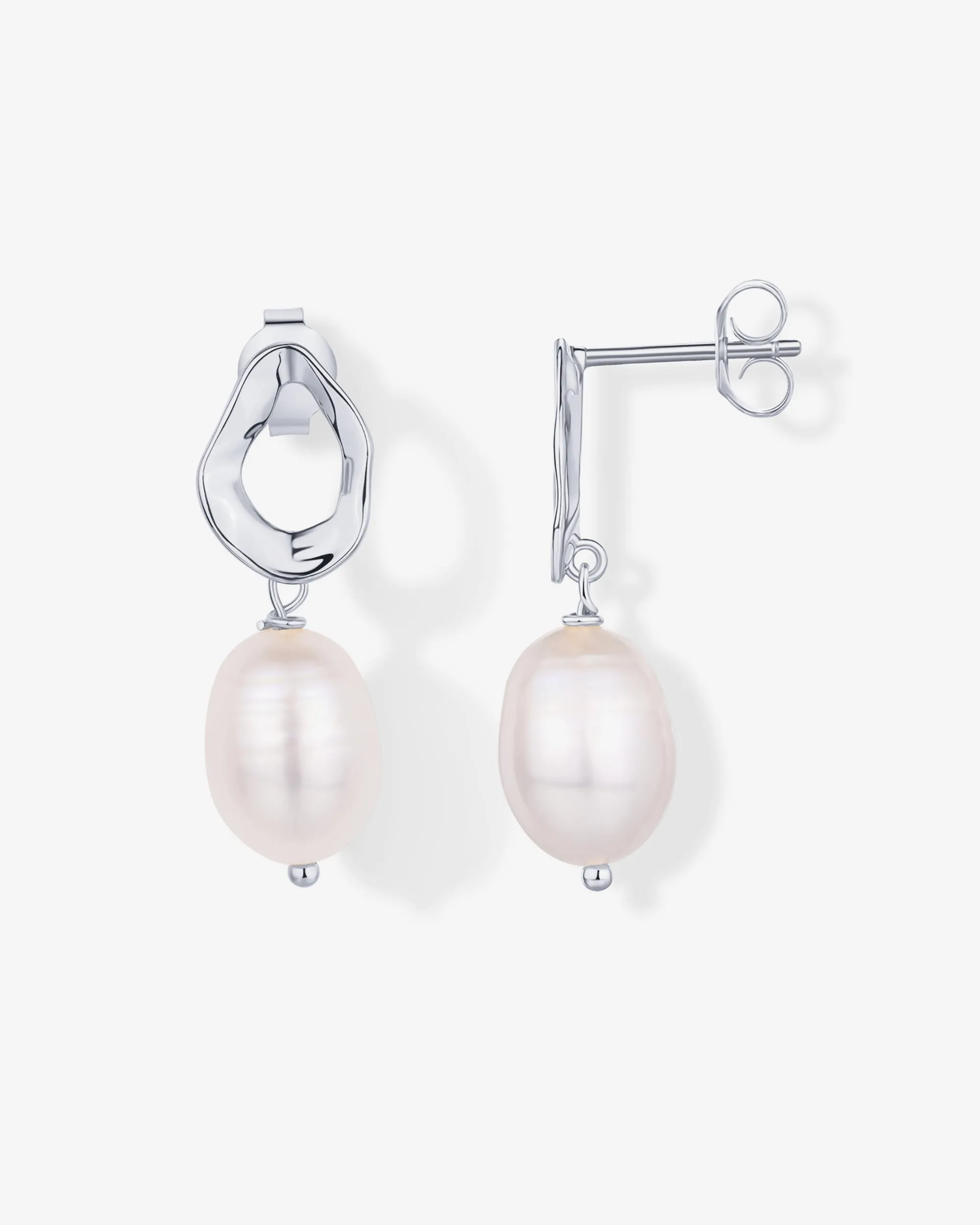 Wavy Pearl Drops Earrings